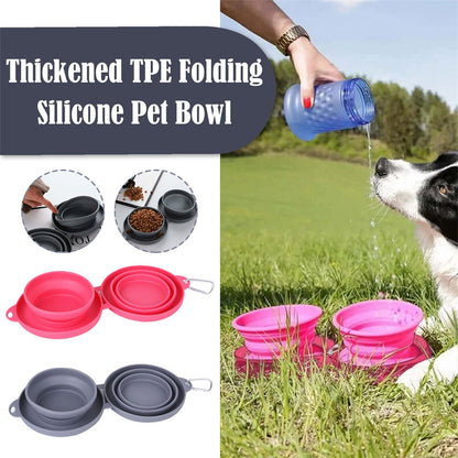 Rubber Foldable Double Pet Bowl