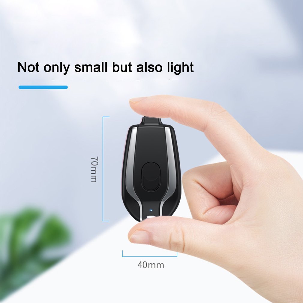 1500mAh Mini Power Emergency Pod Keychain Charger Type-C