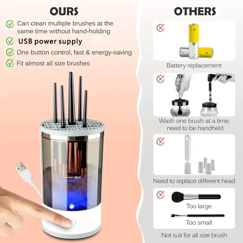 Automatic USB Rotating Makeup Brush Cleaner