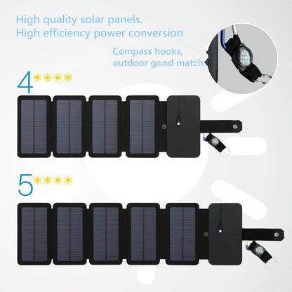 5V 2.1 A USB Outdoor Folding Solar Panel Charger