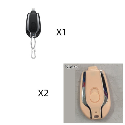 1500mAh Mini Power Emergency Pod Keychain Charger Type-C