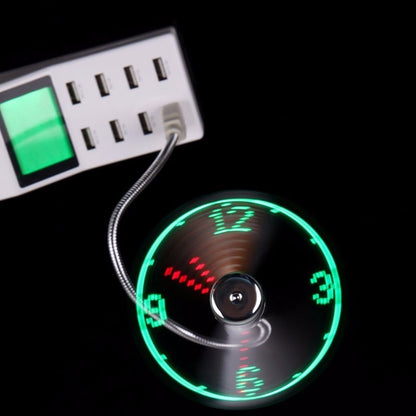 USB Mini Flexible Fan LED Time Clock