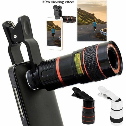 HD 8X Clip On Optical Zoom Telescope for Mobile Cell Phone