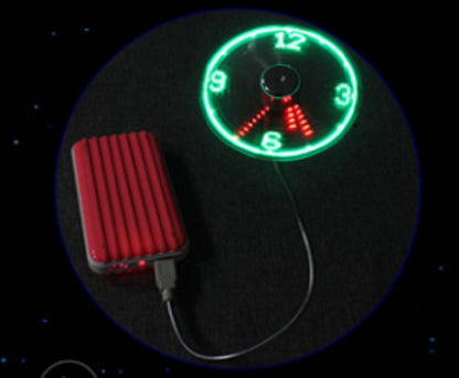 USB Mini Flexible Fan LED Time Clock