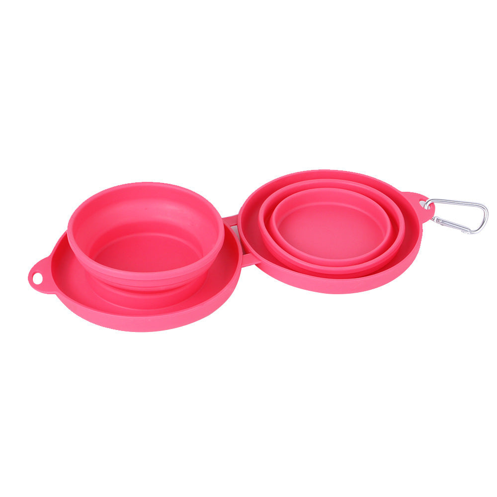 Rubber Foldable Double Pet Bowl